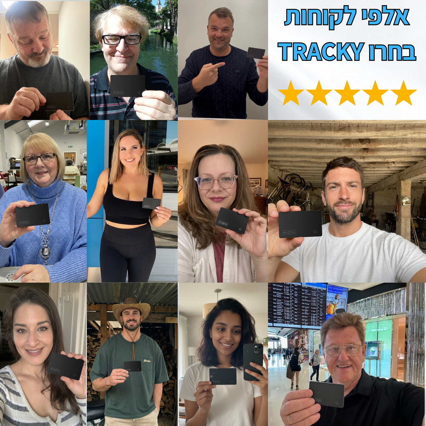 TRACKY™ כרטיס האיתור לארנק שלך